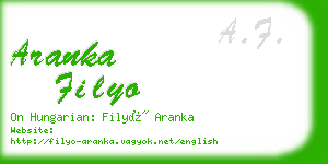 aranka filyo business card